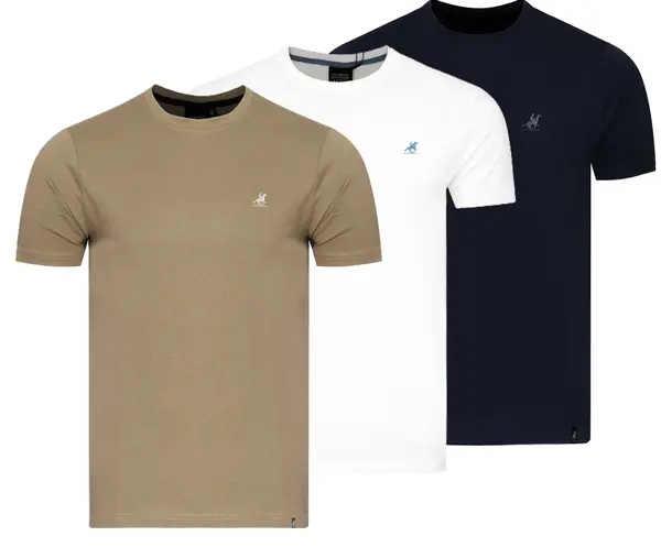 U.S. GRAND POLO EQUIPMENT & APPAREL U.s. grand polo equipment & apparel - men's t-shirt 3-pack - usss601m-b-c-beige