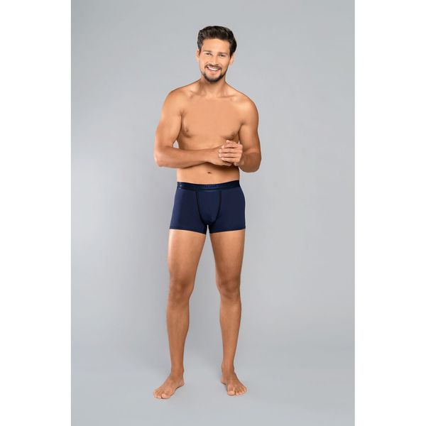 Italian Fashion Umberto Boxer Shorts - Navy Blue