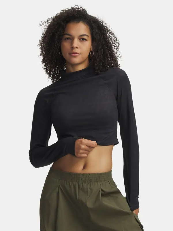 Under Armour Under Armour Meridian Suede Effect LS-BLK Women's T-Shirt - Women's