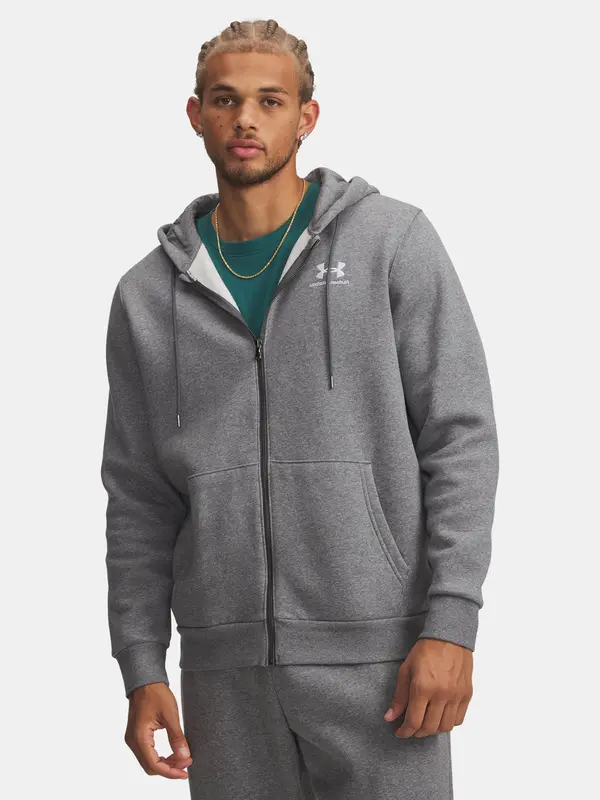 Under Armour Under Armour Sweatshirt UA Essential Fleece FZ Hood-GRY - Men