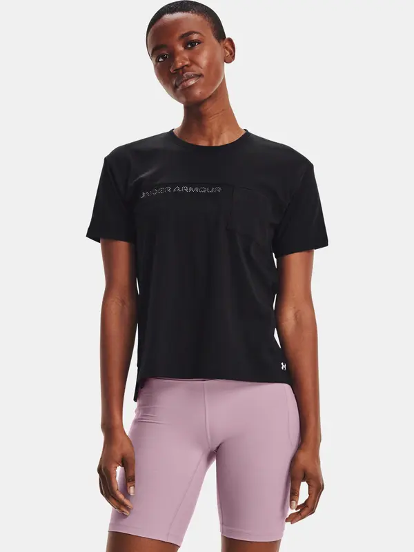 Under Armour Under Armour T-Shirt Live Pocket Mesh Graphic SS-BLK - Women