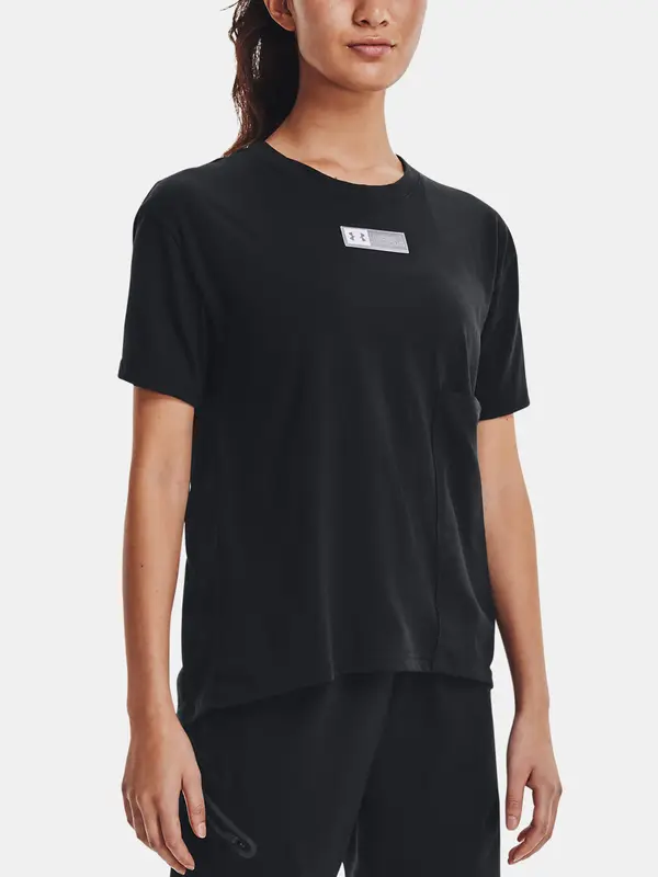 Under Armour Under Armour T-Shirt Live Woven Pocket Tee-BLK - Women
