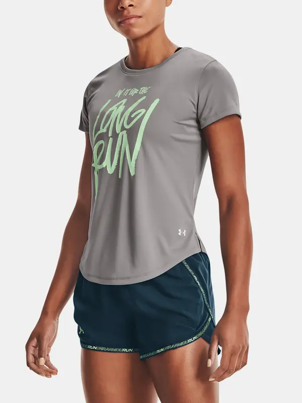 Under Armour Under Armour T-Shirt UA Long Run Graphic SS-GRY - Women