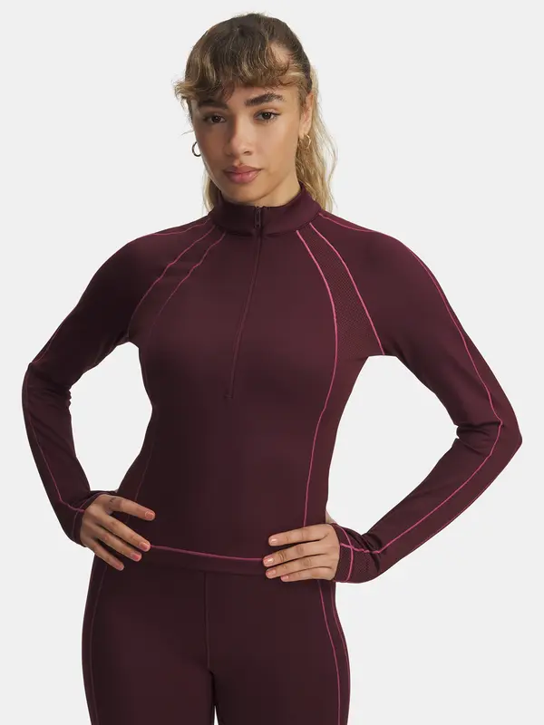 Under Armour Under Armour UA ColdGear Textured 1/2 Zip-RED Women's T-Shirt - Women's