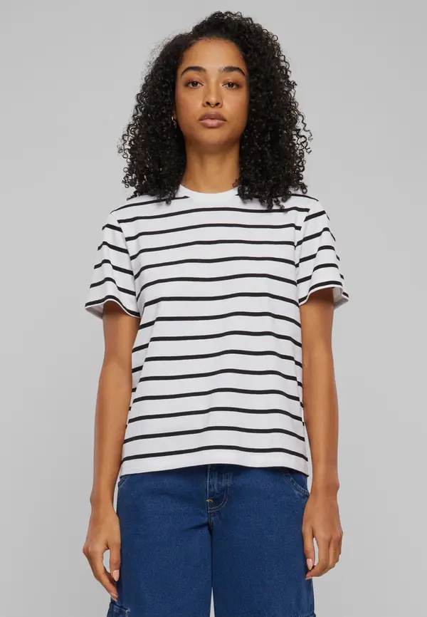 Urban Classics Urban Classics Ladies Striped Boxes Tee T-Shirt