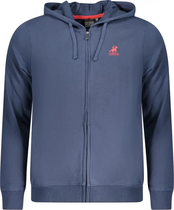 U.S. GRAND US GRAND POLO MEN'S BLUE ZIP-UP SWEATSHIRT