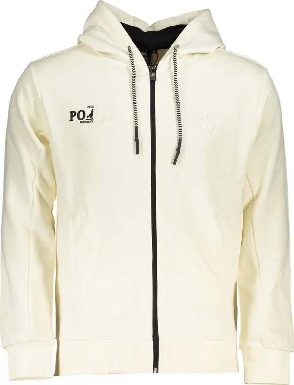 U.S. GRAND US GRAND POLO MEN'S WHITE ZIP SWEATSHIRT