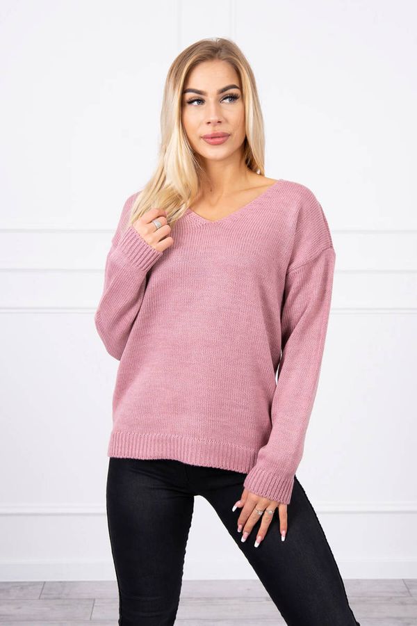 marka niezdefiniowana V-neck sweater dark pink