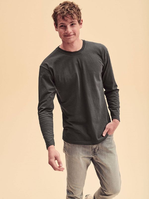 Fruit of the Loom Valueweight графит дълъг ръкав Плодът на тъкачния стан
