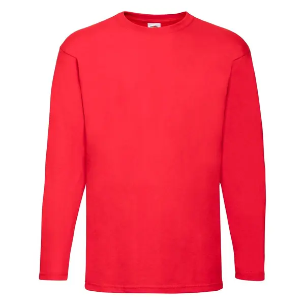 Fruit of the Loom Valueweight Men's Red Long Sleeve T-shirt Fruit of the Loom
