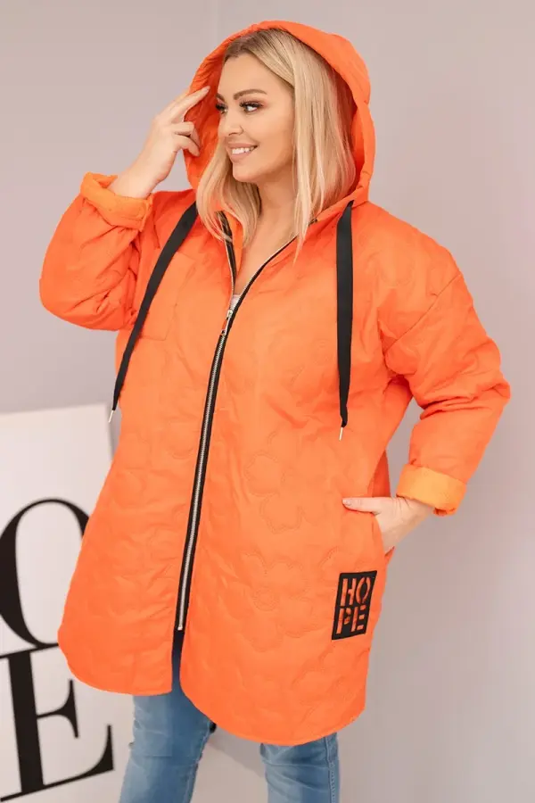 Kesi Włoski Ватирано яке с качулка в голям размер HOPE