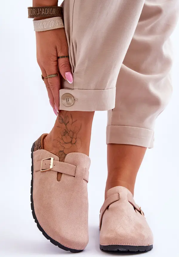 Boto Велурени джапанки Boto на коркова платформа