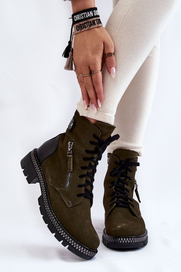 Laura Messi Велурени изолирани ботуши Laura Messi 2508 Green