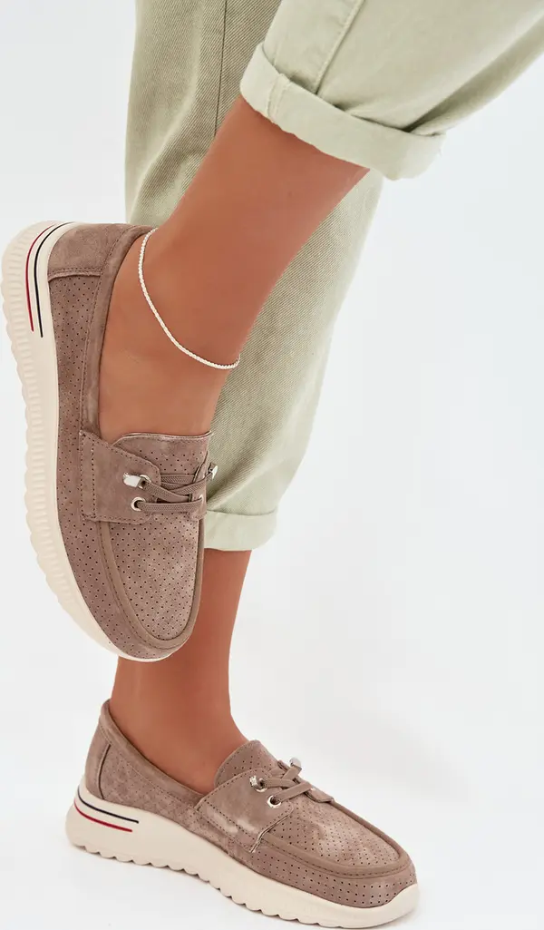 EVENTO Велурени мокасини EVENTO бежови