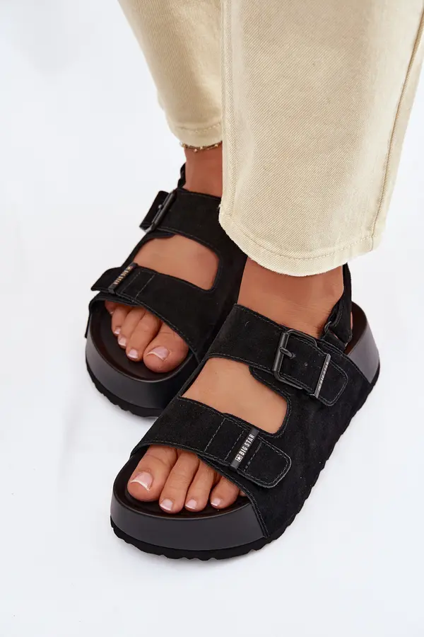 BIG STAR SHOES Велурени сандали на платформа BIG STAR