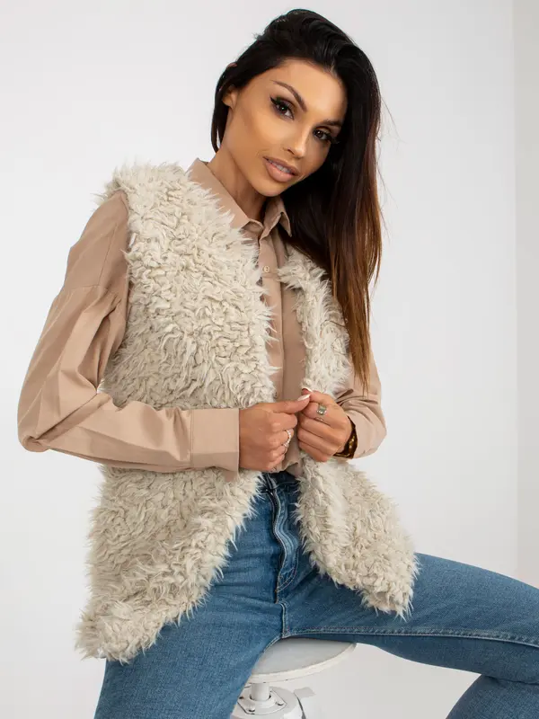 Wool Fashion Italia Vest-AT-KZ-22105.11P-beige