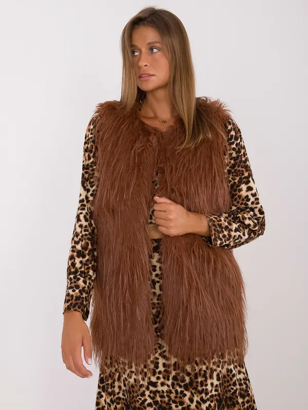 Wool Fashion Italia Vest-AT-KZ-2349-1.18-light brown