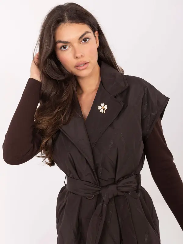 RUE PARIS Vest-IT-KZ-FL9603.87-dark brown