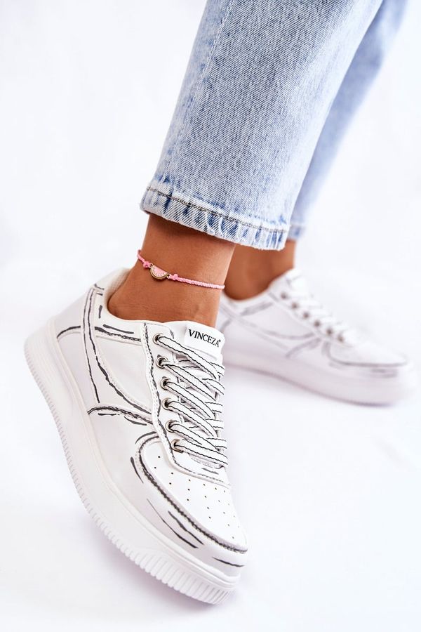 VINCEZA VINCEZA Дамски ниски спортни обувки бели Solveig