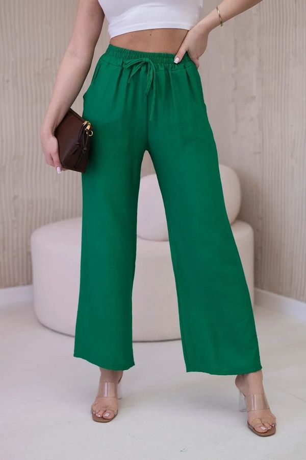 Włoski Viscose wide green trousers