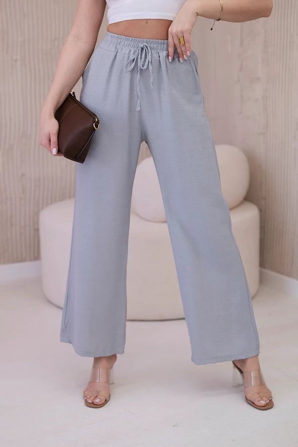 Kesi Włoski Viscose wide trousers grey