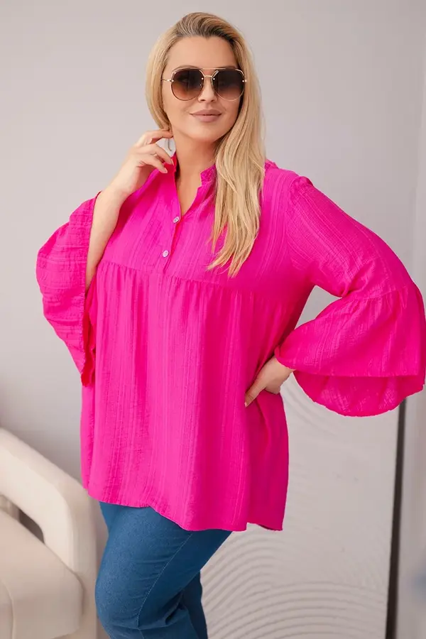 Kesi Włoski Вискозна блуза Kesi с големи размери и волани