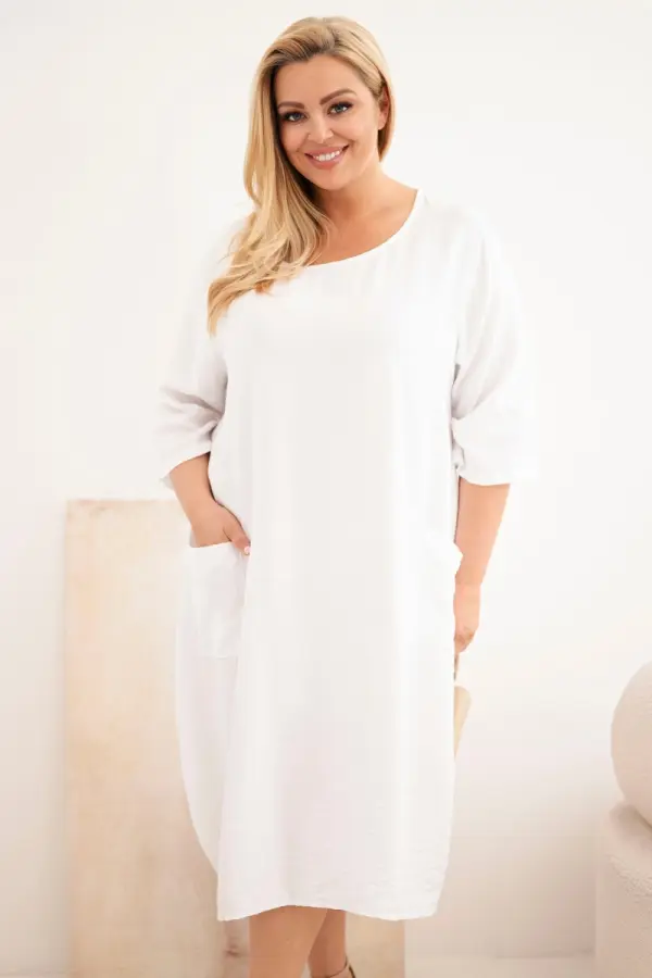 Kesi Włoski Вискозна рокля Kesi Plus Size с джобове