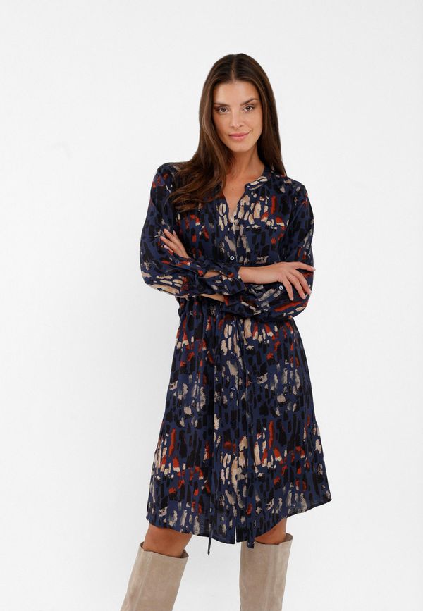 Volcano Volcano Woman's Dress G-Nao Navy Blue