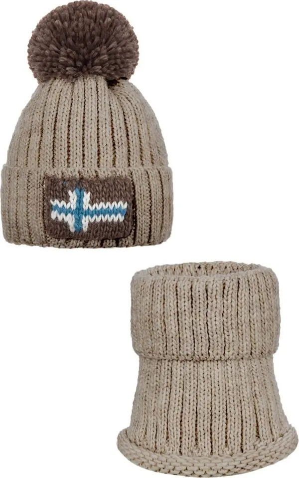 Ander Вълнена шапка и шал Ander OSLO - бежови