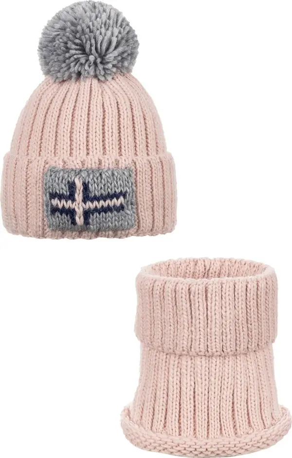 Ander Вълнена шапка и шал Ander OSLO - розови