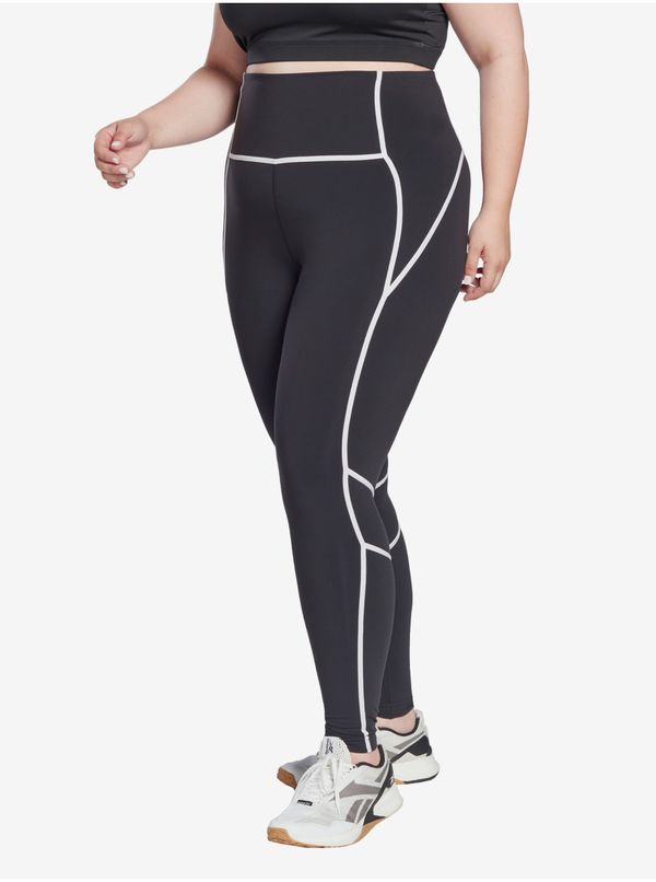 Reebok White and Black Womens Sport Leggings Reebok Lux - Women