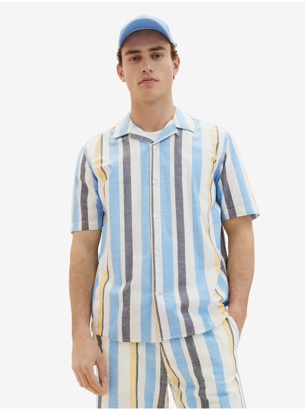 Tom Tailor White and Blue Men's Striped Shirt Tom Tailor - Men