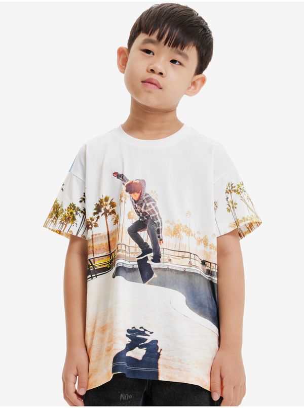 DESIGUAL White boys' T-shirt with print Desigual Aqua - Boys