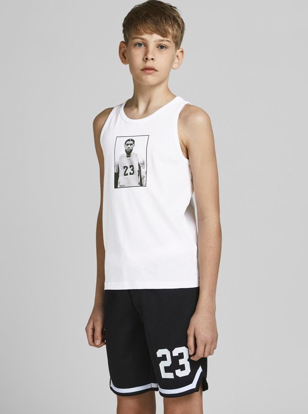 Jack & Jones White boys' tank top with Jack & Jones Legends print - unisex