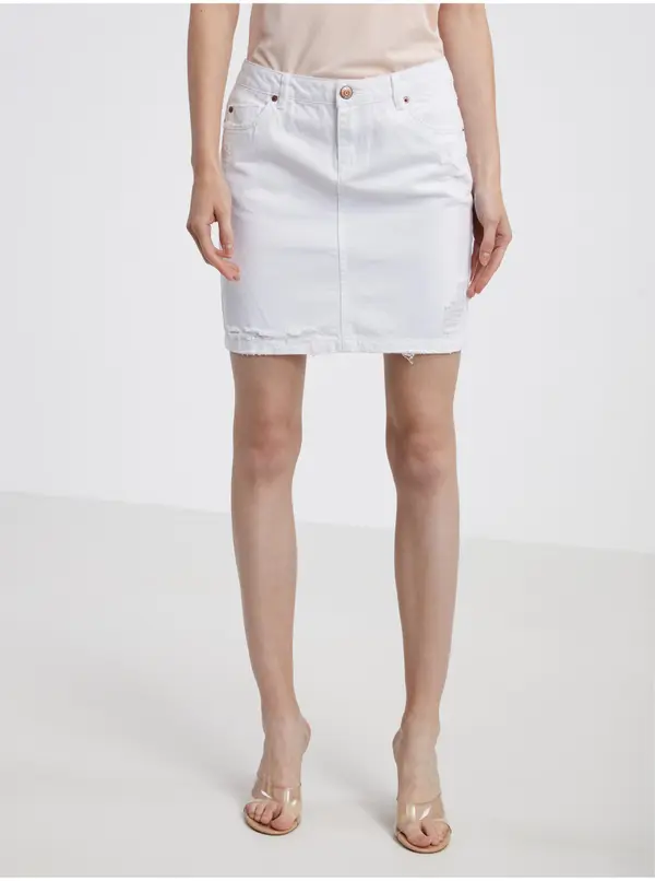 CAMAIEU White Denim Skirt CAMAIEU - Ladies