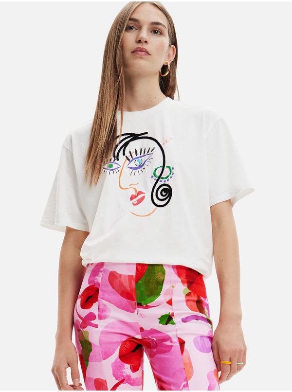 DESIGUAL White Desigual Face T-Shirt - Women