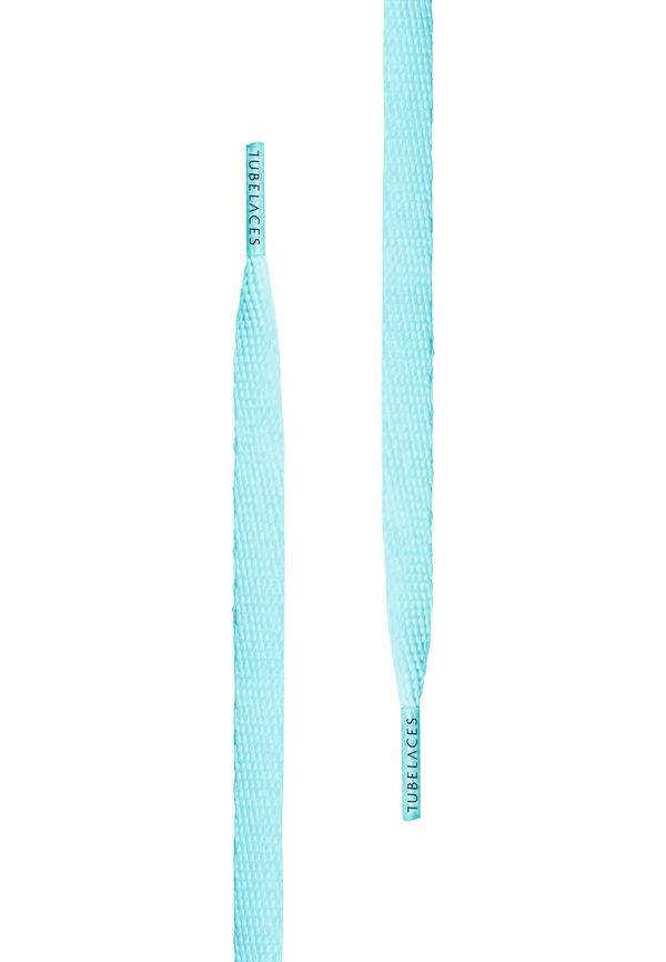 TUBELACES White Flat Ice Blue