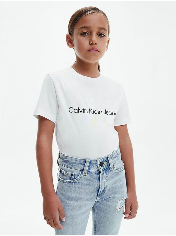 Calvin Klein White girls' T-shirt Calvin Klein Jeans - Girls