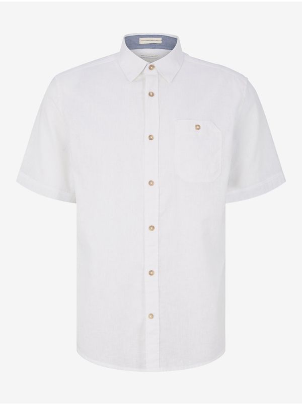 Tom Tailor White men's linen shirt Tom Tailor - Men's