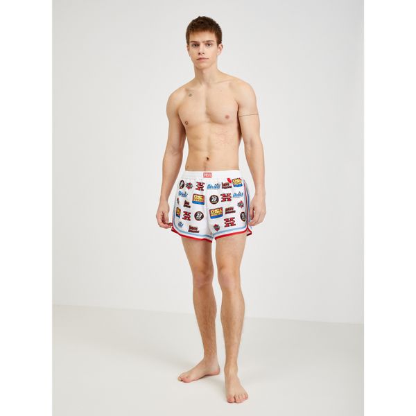 Diesel White Mens Patterned Swimwear Diesel - Men