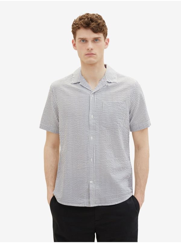 Tom Tailor White Men's Striped Shirt Tom Tailor - Men