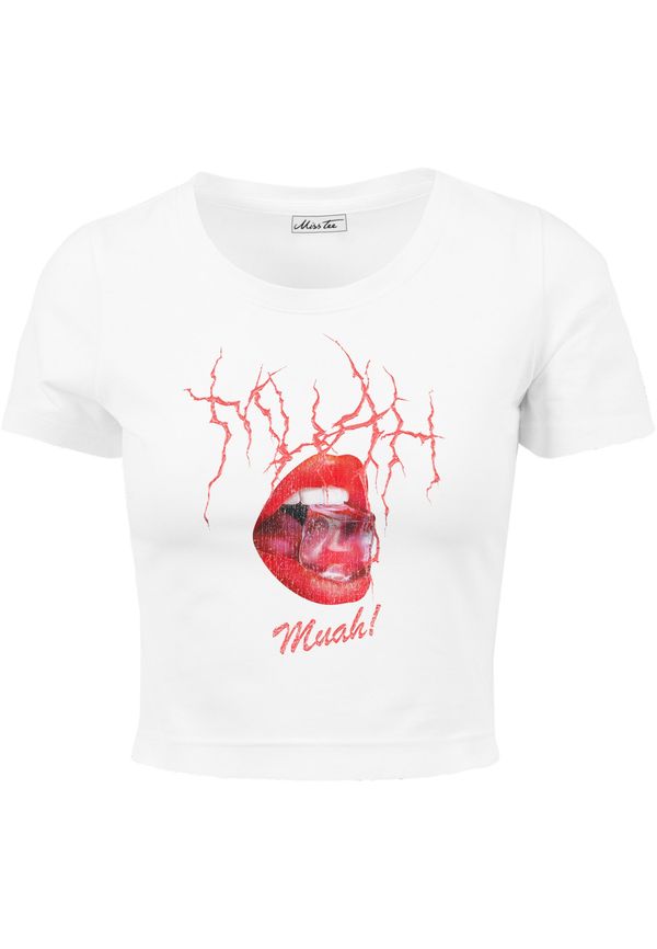 Miss Tee White Muah Cropped Tee T-Shirt