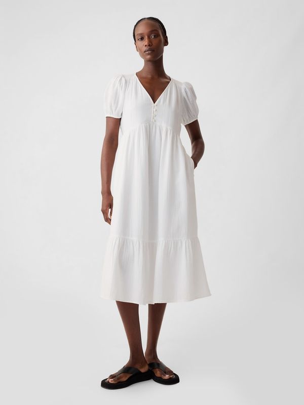GAP White muslin midi dress GAP