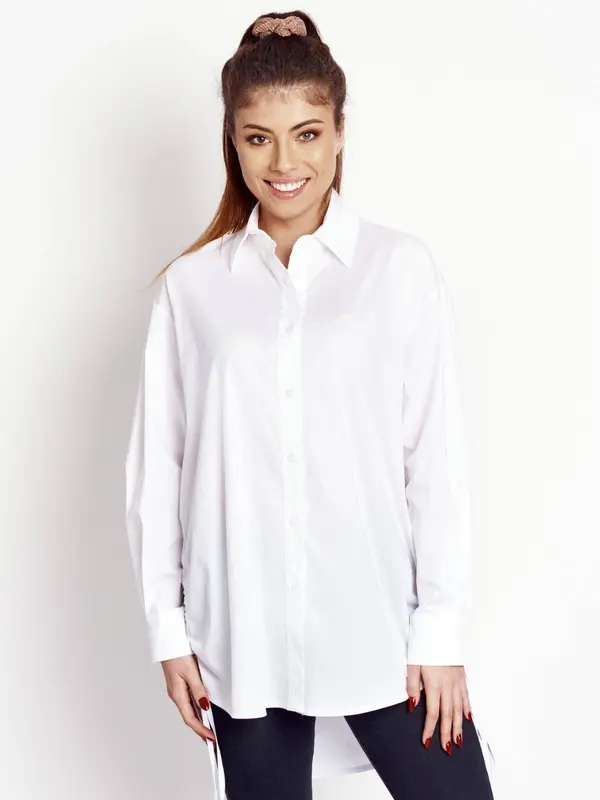 LeMonada White oversize shirt drawstringed sides LeMonada