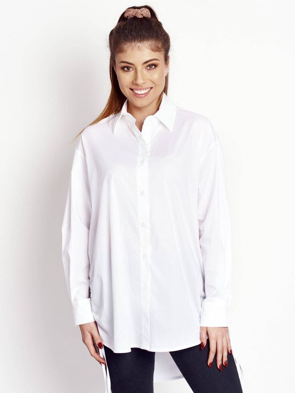 LeMonada White oversize shirt drawstringed sides LeMonada