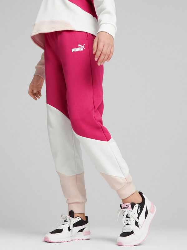 Puma White-pink Puma Power girls' sweatpants