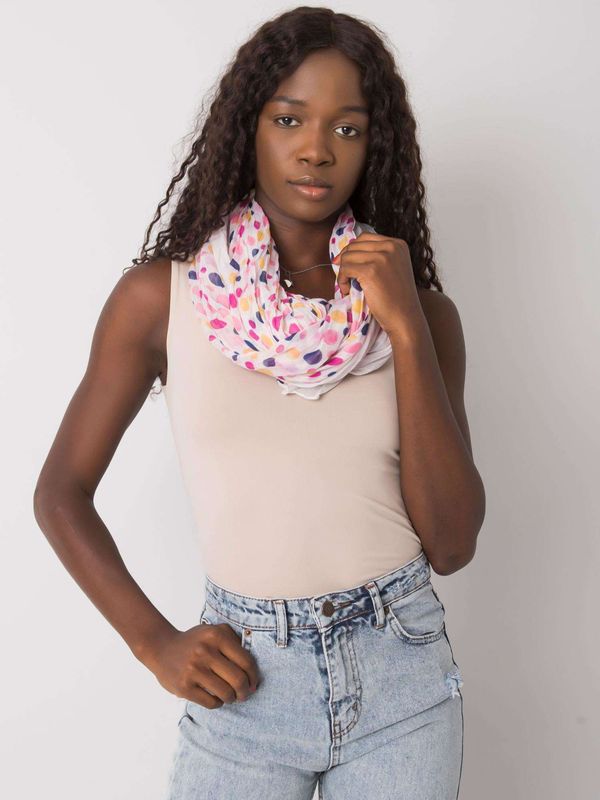 Fashionhunters White scarf with colored polka dots
