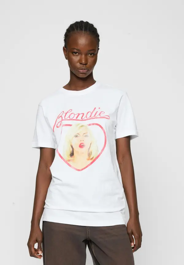 Merchcode White T-shirt Blondie Heart of Glass