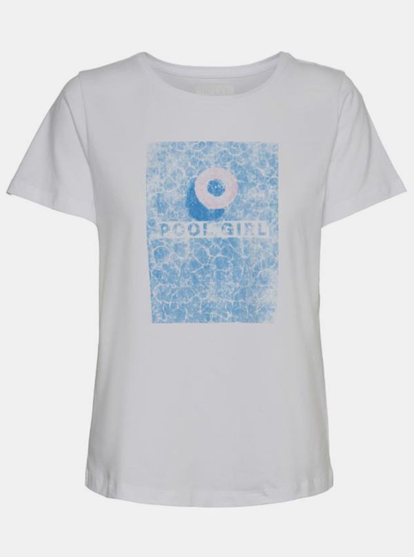 Noisy May White T-shirt with print Noisy May Nate - Women