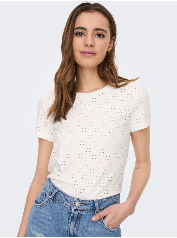 JDY White women's patterned t-shirt JDY Cathinka - Women's